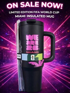 Limited Edition FIFA 2026 Miami TUMBLER  Travel Mug NWT